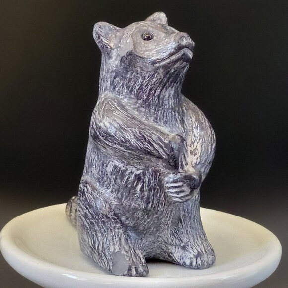 A Wolf Original Other - A Wolf Original Raccoon Figurine Signed 3" 1970s Canada